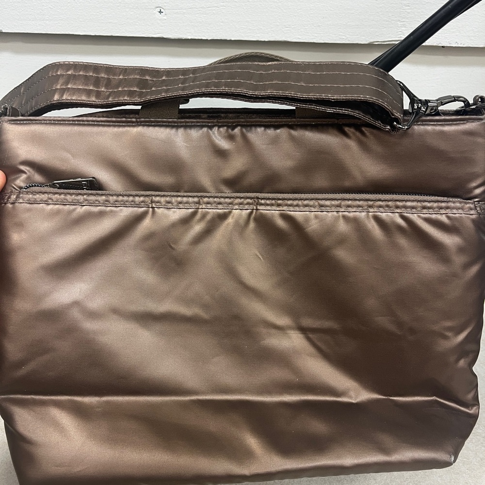 Lug Bag Set - Quilted Chocolate Brown Tenor Crossbody Bag with Matching Pouches - Picture 5 of 11